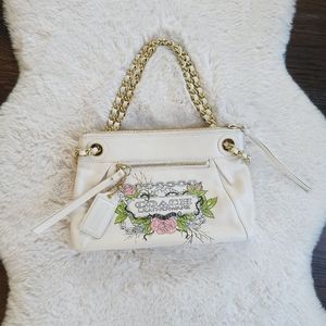 RARE Coach Y2K Leather Rose Tattoo Collection Mini Chain Purse Shoulder …